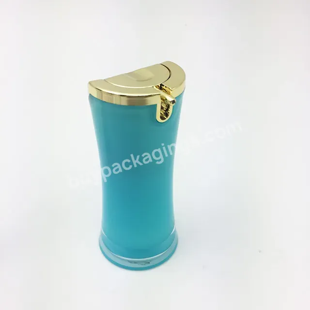 Oem High End Acrylic Airless Bottle 15ml 30ml 50ml Slim Waist Shape Vacuum Bottle For Cream