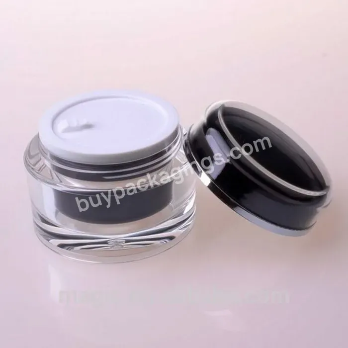 Oem High End Round Acrylic Jar Transparent Black Double Wall Cream Jar 50g 100g 150g Cosmetic Mask Jar