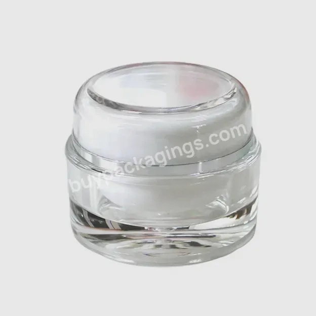 Oem High End Round Acrylic Jar Transparent Black Double Wall Cream Jar 50g 100g 150g Cosmetic Mask Jar