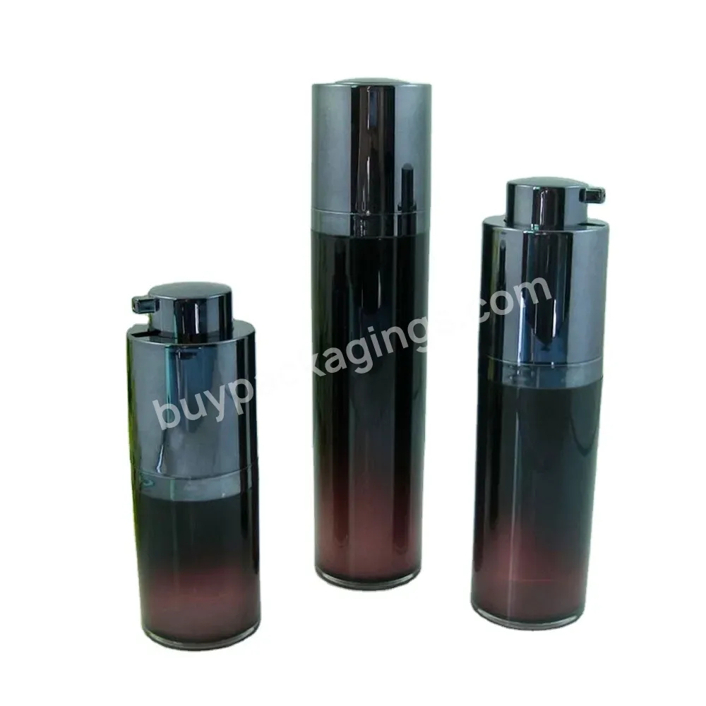 Oem High End Round Cylinder Airless Bottle Rotate Screw Lock Vacuum Bottle 15ml 30ml 50ml