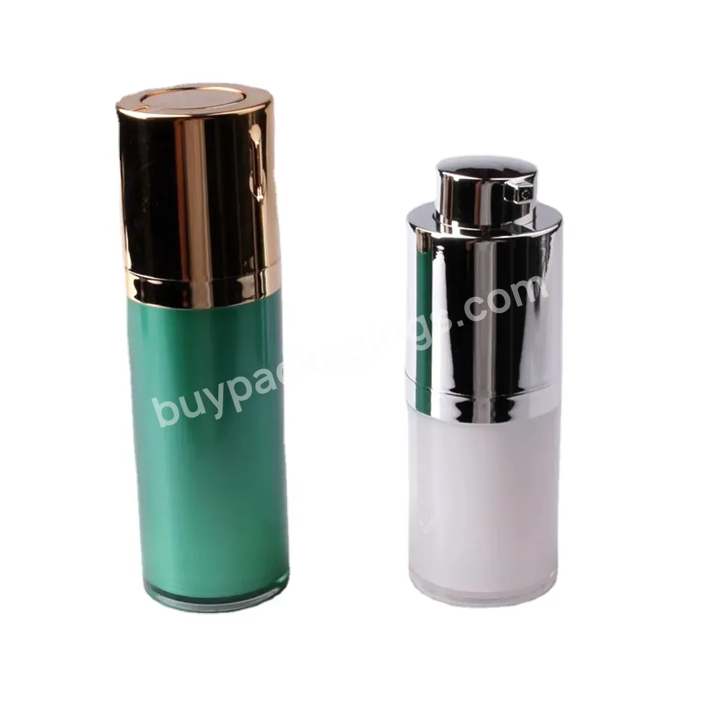 Oem High End Round Cylinder Airless Bottle Rotate Screw Lock Vacuum Bottle 15ml 30ml 50ml