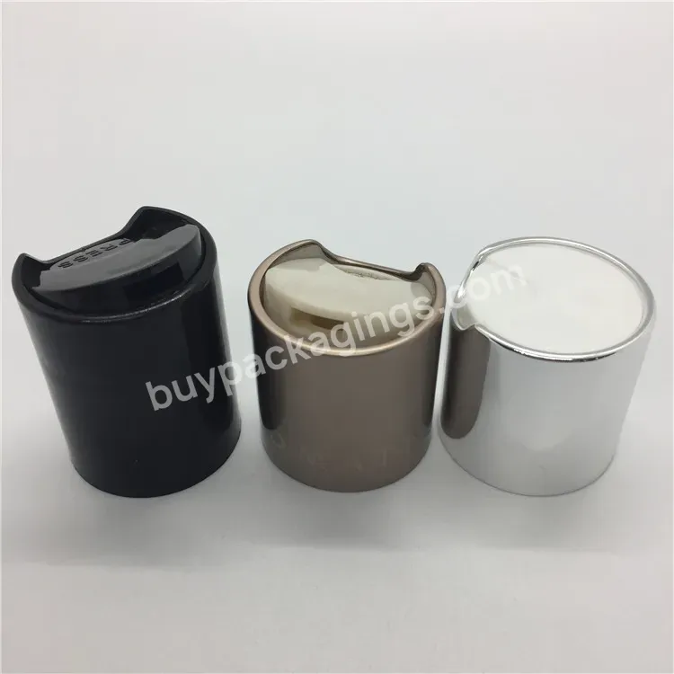 Oem High Quality 24/410 Silver Gold Aluminum Disc Cap Lotion Bottle Bamboo Cap Water Transfer Printed Lid