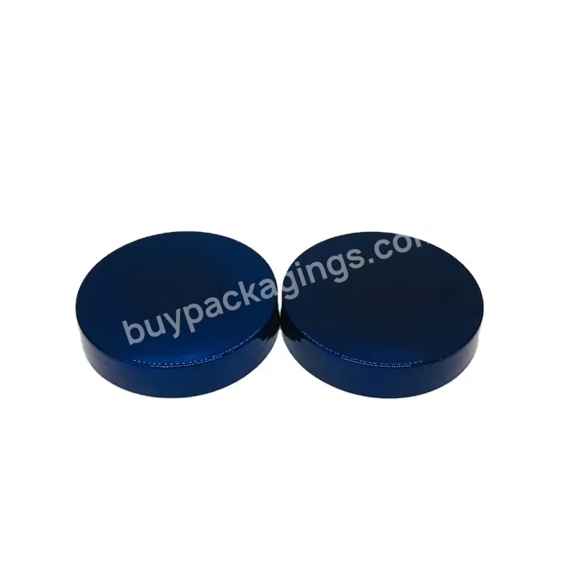 Oem High Quality 68mm Uv Plated Dark Blue Screw Jar Lid Cap