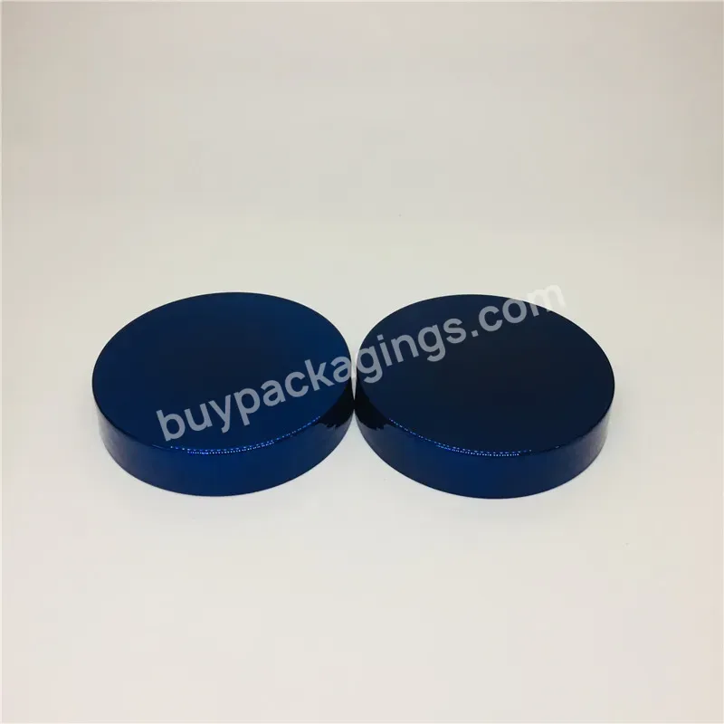 Oem High Quality 68mm Uv Plated Dark Blue Screw Jar Lid Cap