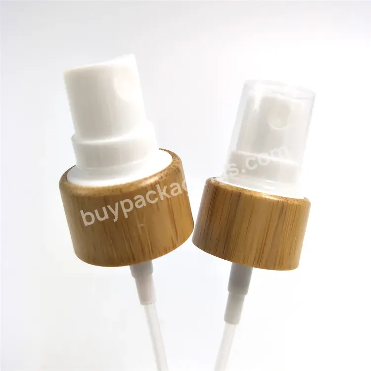 Oem Hot-selling 20/410 Bamboo Mist Spray Wooden Lid Standard Plastic Bottle Caps Cosmetic Wooden Bottle Cap Wholesale