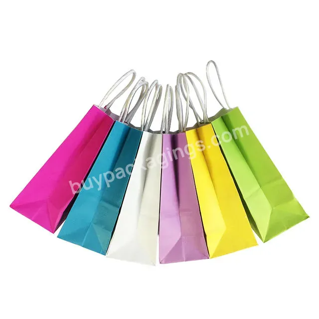 Oem Hot Selling Customized Logo Kraft Paper Tote Bags In Stock Clothing Shopping Catering Takeaway Packaging Bags