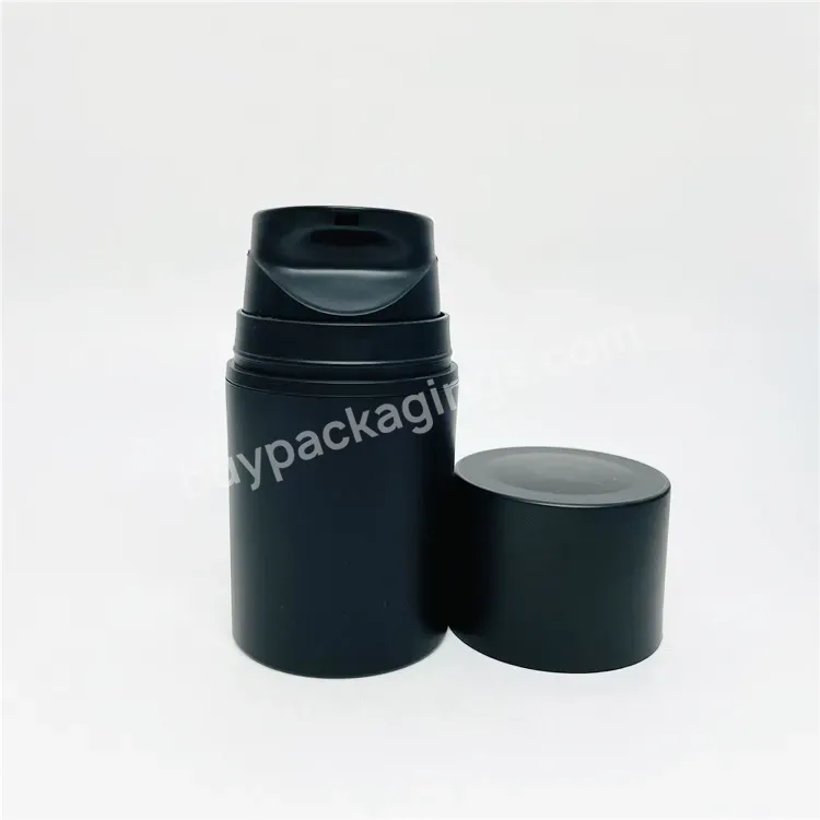 Oem Hot Selling Matte Black Airless Bottle Empty Cosmetic Plastic Pump Lotion Bottles 15ml 30ml 50ml