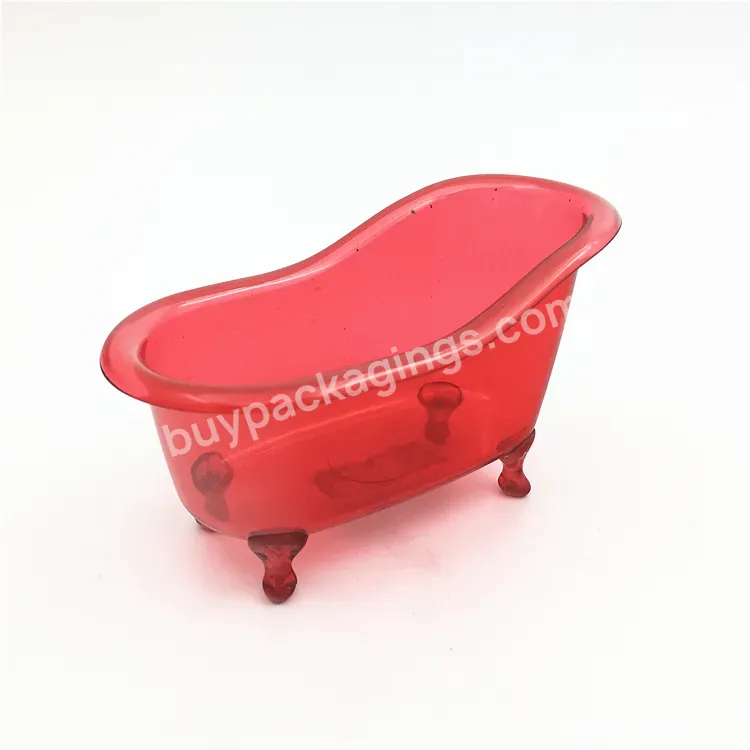 Oem Hot-selling Transparent Red Color Ps Material Plastic Mini Bathtub For Shampoo Packaging