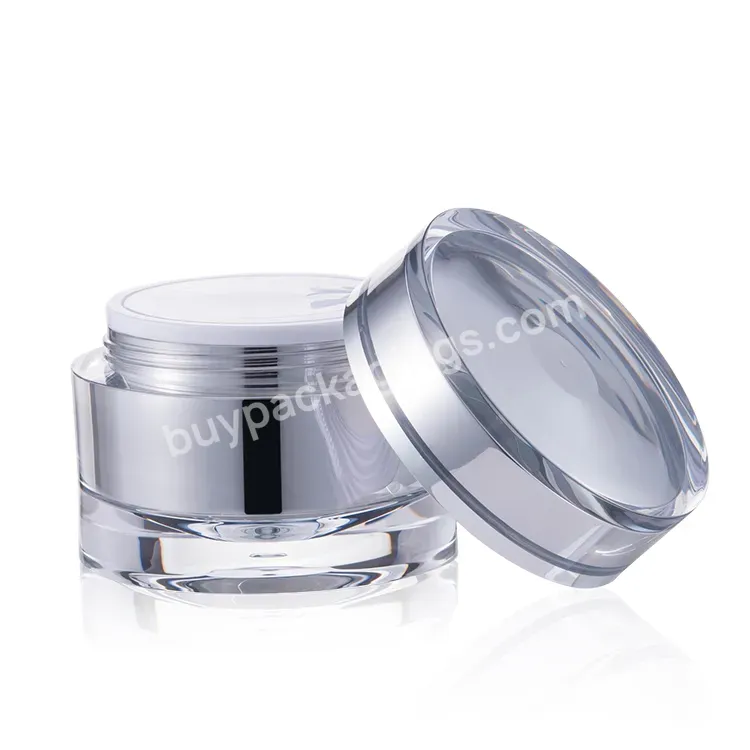 Oem Jar Acrylic15ml 30ml 50ml Round Shape Double Wall Cosmetic Cream Jar Packaging Wholesaler