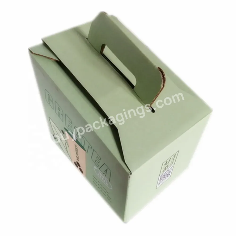 Oem Kraft Paper Corrugated Cardboard 1l/2l/3l Coffee Juice Wine Liquid Bib Tap Bag In Box Dispenser Carton Box With Handle