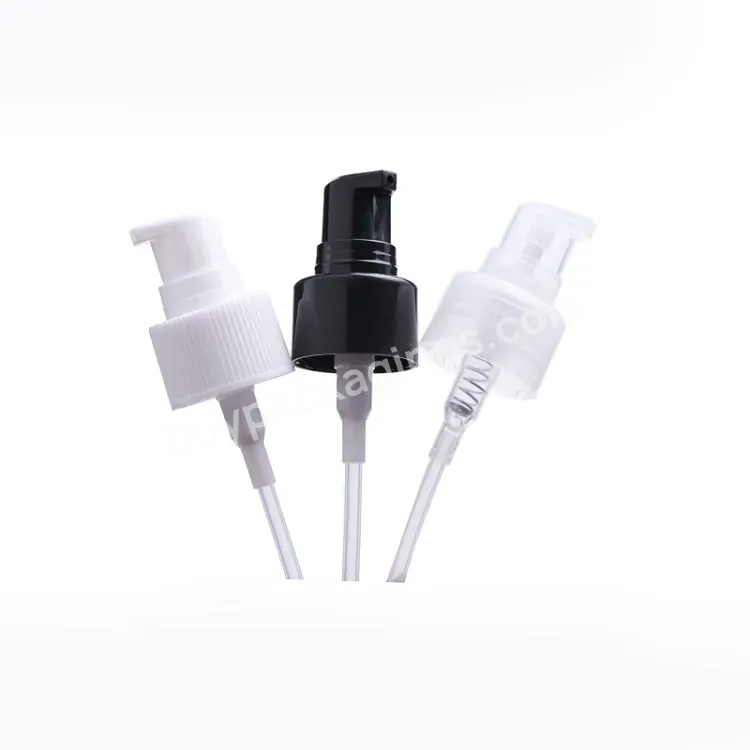 Oem Logo 20mm 24mm Cream Black White Plastic Cosmetic Treatment Pump Dispenser / Plastic Serum Pump Bottles Dispenser