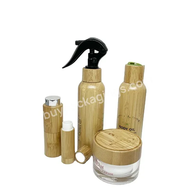 Oem Logo Decorated Bamboo Perfume Spray Bottle Cosmetic Shampoo Packaging Bottle - Buy Plastic Mini Perfume Spray Bottle,Decorative Essential Oil Bottles,Empty Essential Oil Bottles.