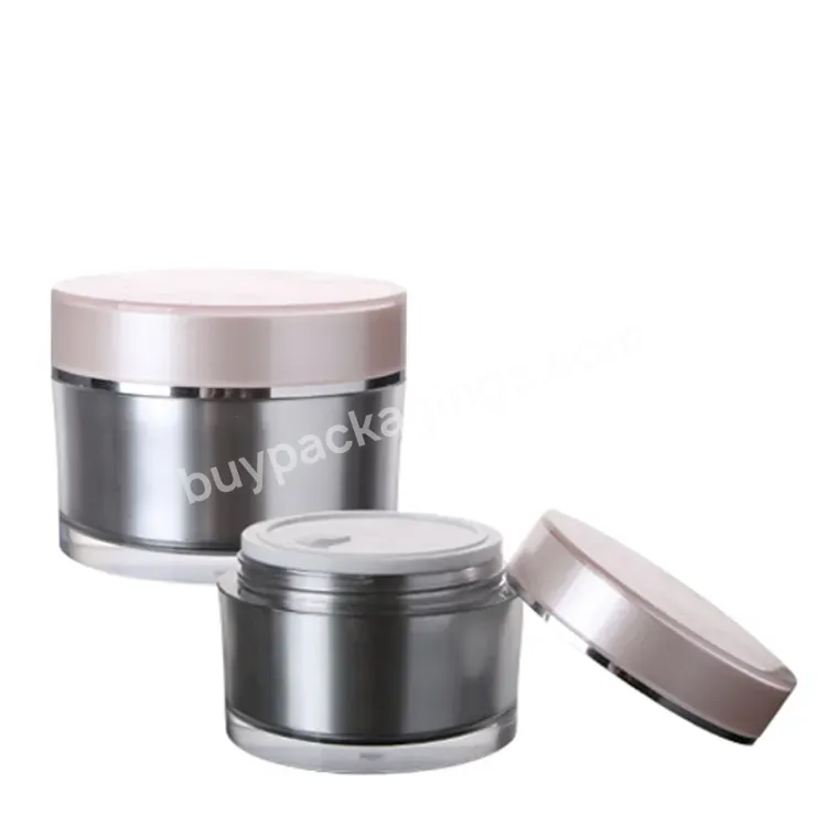 Oem Luxury Cosmetic Containers 15g 30g 50g Sliver Lined Acrylic Plastic Cream Jar Manufacturer