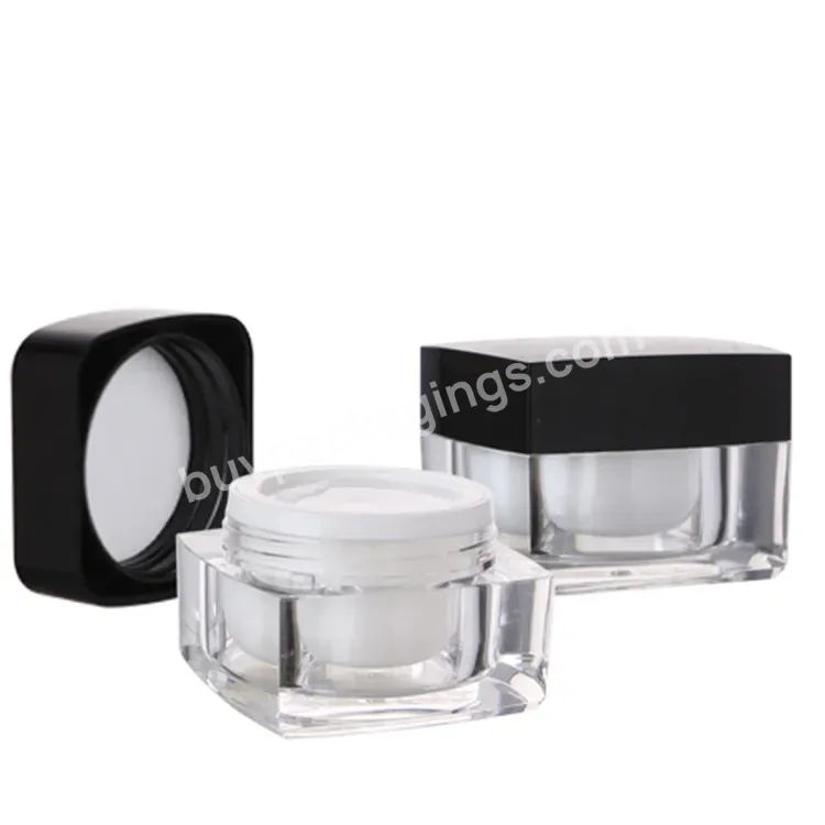 Oem Luxury Cosmetic Containers 15g 30g 50g Sliver Lined Acrylic Plastic Cream Jar Manufacturer