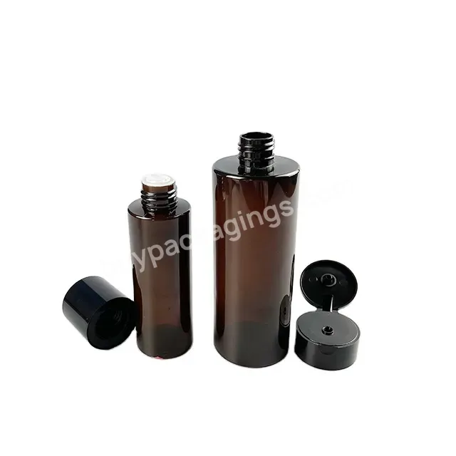 Oem Make-up Remover Liquid Packaging Bottle Dark Amber Color Nail Remover Lid Bottle 300ml 400ml 500ml