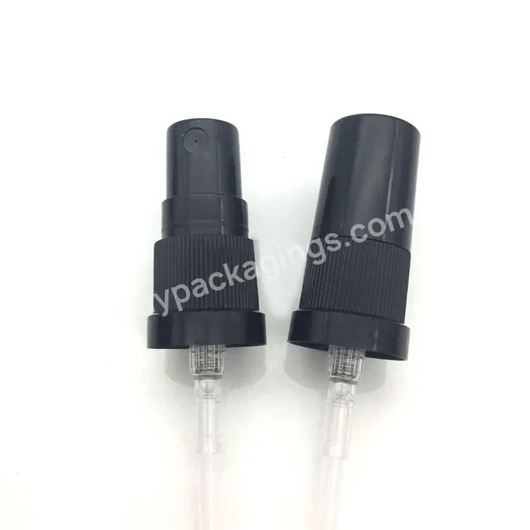 Oem Manufacture Pp Black Mist Sprayer 18/415 Sprayer For Din18 Glass Bottle Essential Oil Sprayer With Black Dust Cap