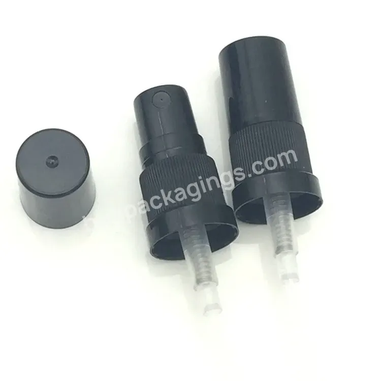 Oem Manufacture Pp Black Mist Sprayer 18/415 Sprayer For Din18 Glass Bottle Essential Oil Sprayer With Black Dust Cap