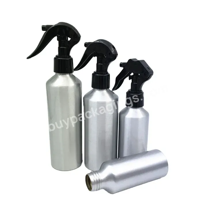 Oem Manufacturer Sloping Shoulder Aluminum Bottle With Black Trigger Sprayer Cosmetic Liquid Sprayer Bottle