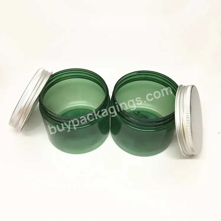 Oem Matte Green Color Pet Plastic Body Butter Lotion Cream Empty Jar 100ml