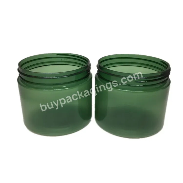 Oem Matte Green Color Pet Plastic Body Butter Lotion Cream Empty Jar 100ml