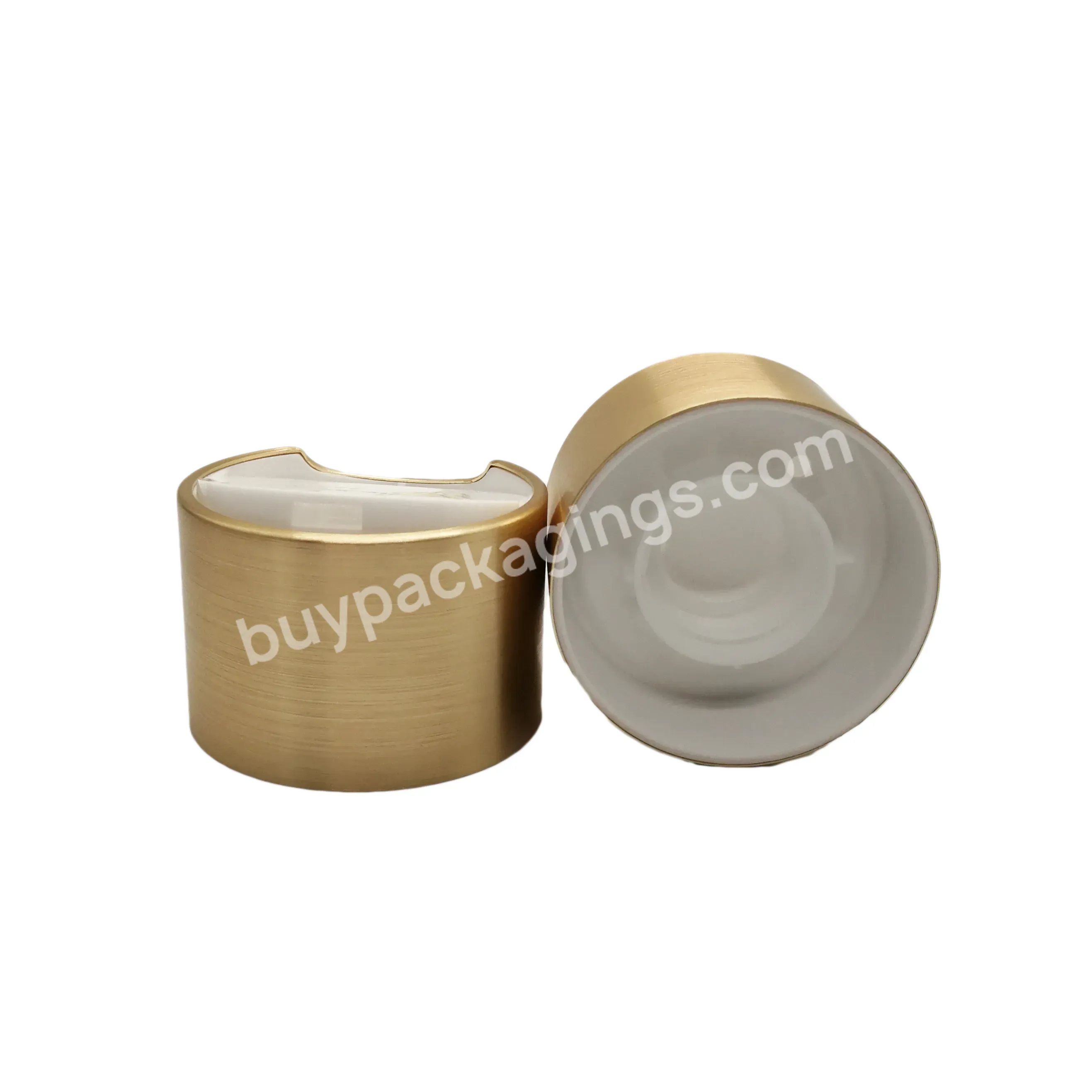 Oem Metal Double Wall Disc Top Cap With Brushed Surface 24/410