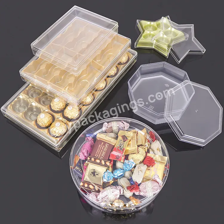 Oem Multi Size Cake Dessert Dessert Case Clear Plastic Food Packaging Biscuit Candy Chocolates Box For Cookie Ferrero Rocher