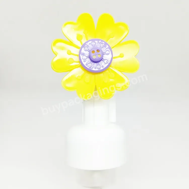 Oem New Arrival 43mm Plastic Foam Pump Flower Modeling Liquid Soap Pump Dispenser Soap Cleanser Pump With Safety Clip