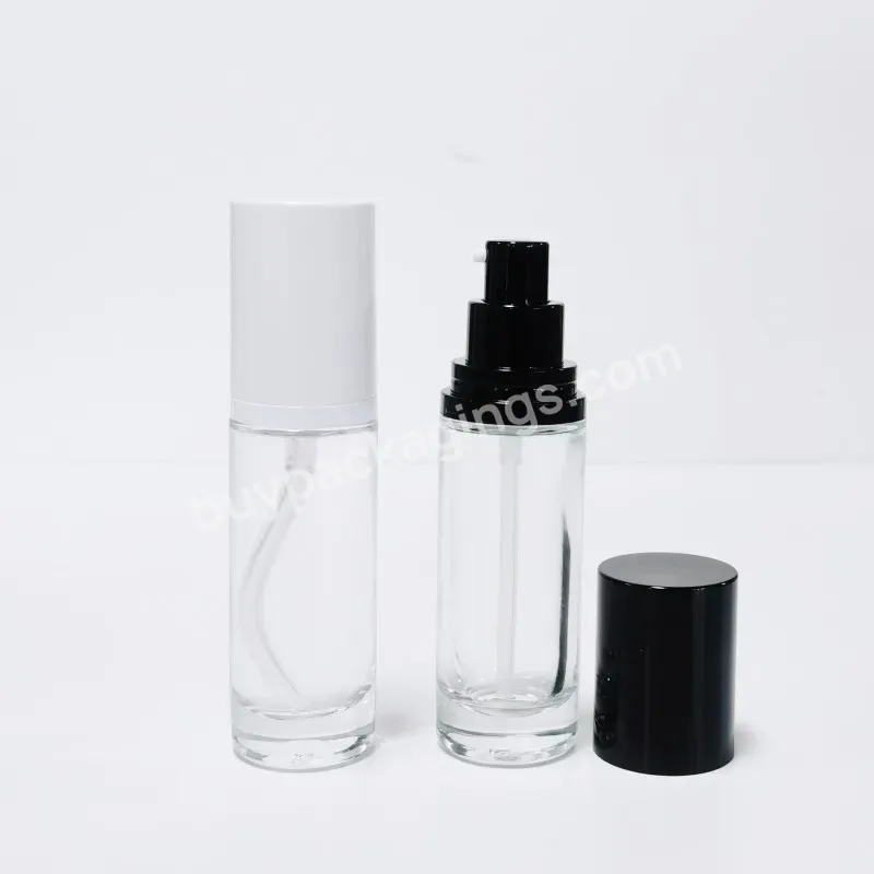 Oem Odm 30ml Glass Foundation Bottle With Lotion Pump Bottle Moisturizer Sunblock Glass Foundation Packaging