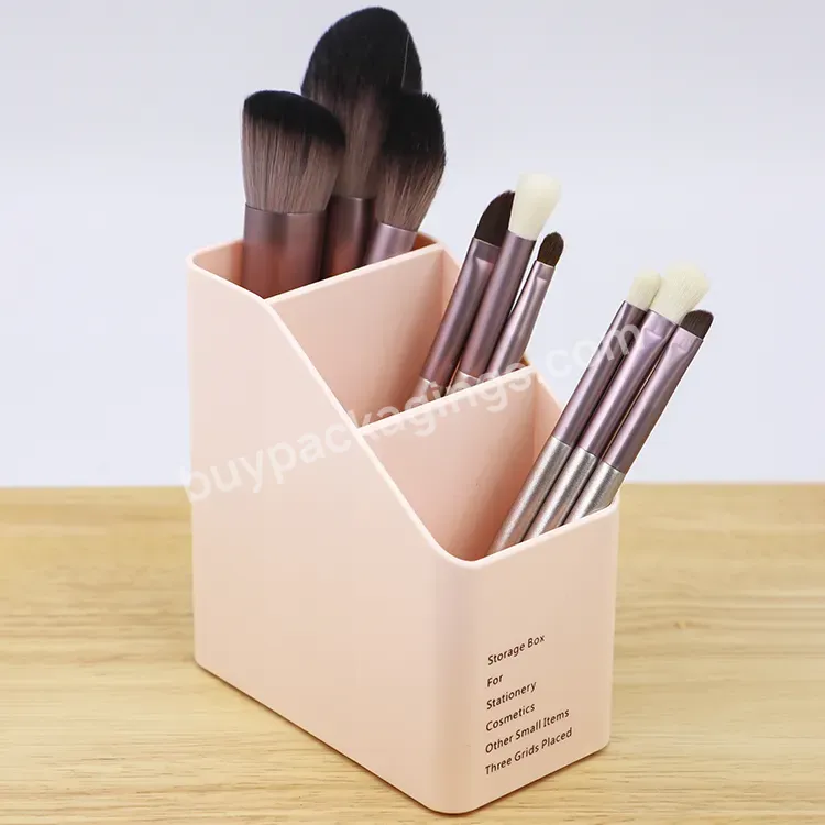 Oem Odm Beauty Makeup Brushes Container Plastic Pencil Holder Design Pen Container Pen Stand Case For Desk Organizer