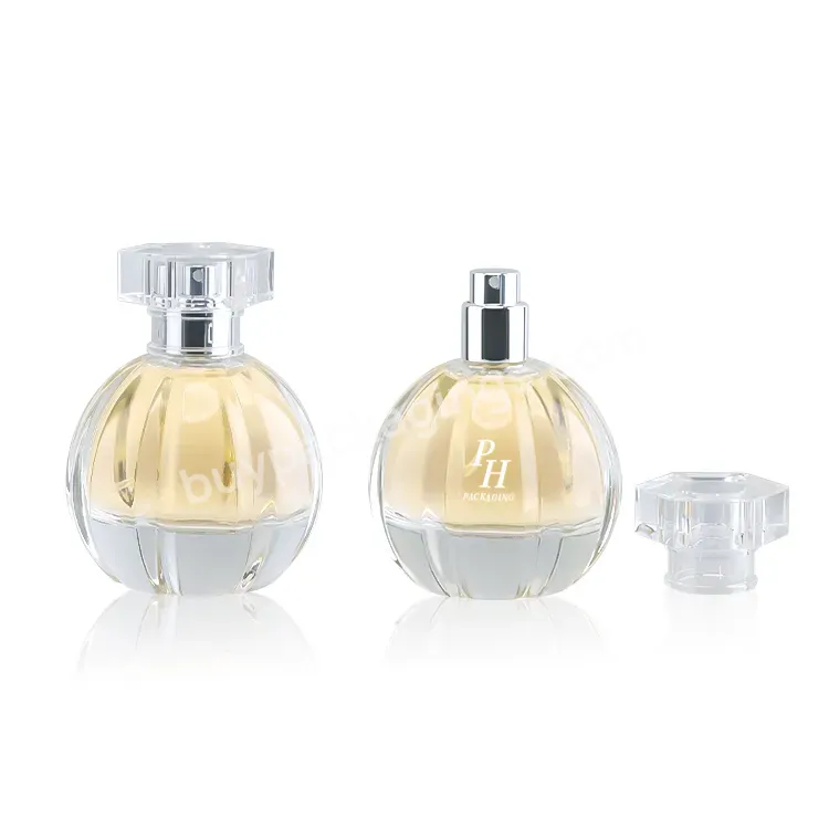 Oem Odm Luxury Perfume Bottle 50ml New Design Glass Perfume Bottle Round Ball Shape Glass Bottle With Pump Spray