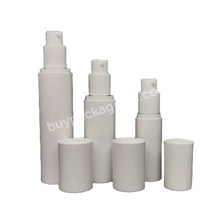 Oem Oem 15ml 30ml 50ml Press Airless Lotion Bottle Essence Sub-bottling White Plastic Cosmetic Bottle Empty Packaging