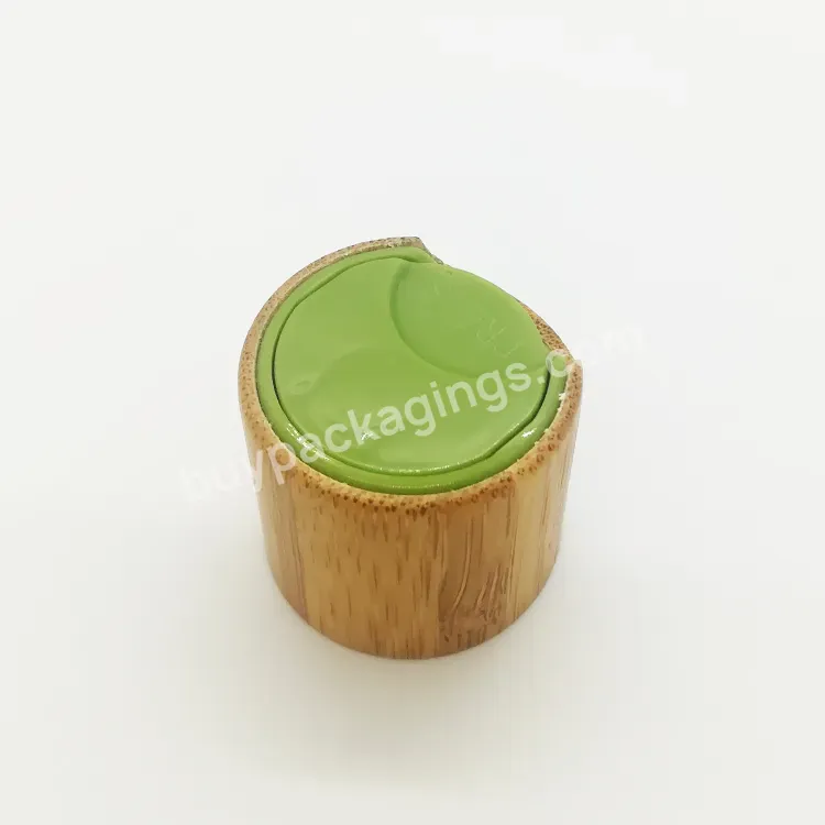 Oem Oem 24/410 Plastic Squeeze Bottle Disc Cap Eco Friendly Bamboo Disc Cap Push Down Squeeze Lid Lotion Dispenser Cap Logo