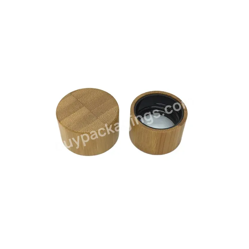 Oem Oem 24mm 28mm Customized Made Bamboo Wood Screw Lids For Cosmetic Packaging Bottle