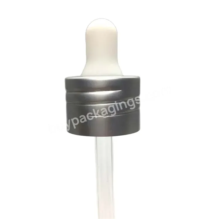 Oem Oem 24mm Matte Silver Aluminum Dropper White Plastic Dropper With Screwed Aluminum Collar