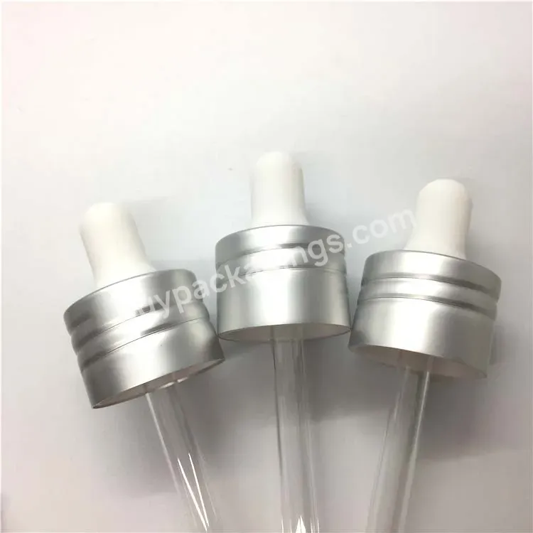 Oem Oem 24mm Matte Silver Aluminum Dropper White Plastic Dropper With Screwed Aluminum Collar