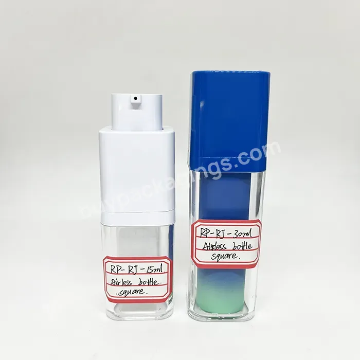 Oem Oem 30g 50g Refill Skincare Oil Foundation Container Square Plastic Bottle Cosmetic Airless Bottles