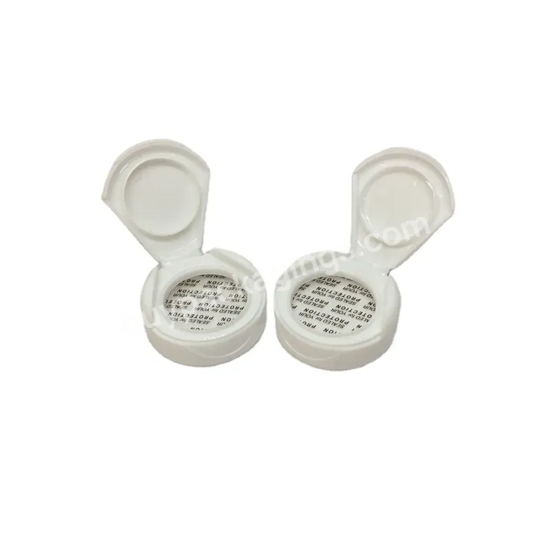 Oem Oem 38mm White Color Lid Bottle Cap Plastic Caps 38/400 Smooth Flip Top Cap With Pressure Liner