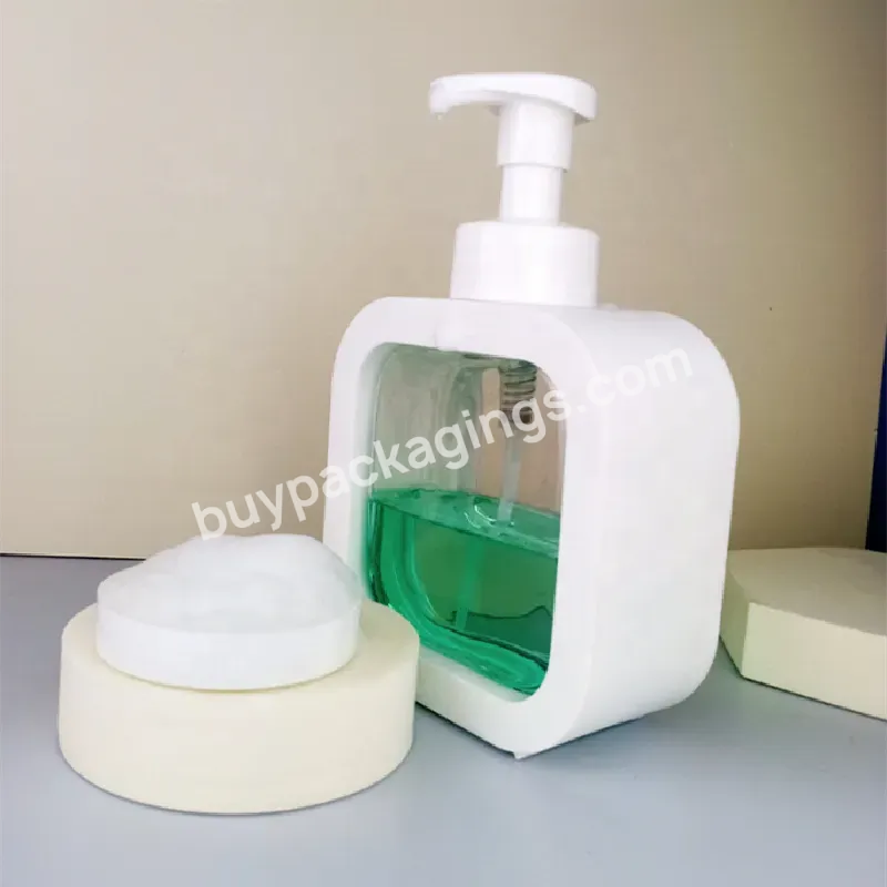 Oem Oem 500ml Square Transparent Refillable Replaceable Soap Foam Pump Bottle