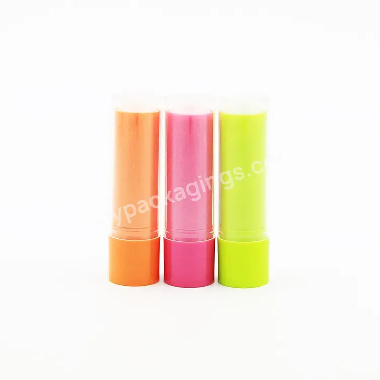 Oem Oem 5g Cylinder Round Cosmetic Makeup Tools Lip Stick Tube Lip Glossy Balm Tube Plastic Bottle Manufacturer/wholesale