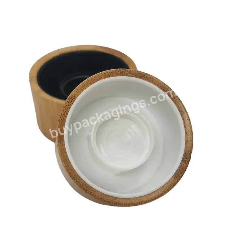 Oem Oem Bamboo Jar Lid Double Wall Bottle Closure For Cosmetic Cream Jar Screw Wooden Top Custom Bamboo Screw Cap Wholesale