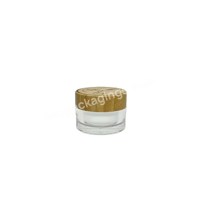 Oem Oem Bamboo Screw Lid Acrylic Cream Packaging Jar 50g 30g 20g 15g Logo Decorated Bamboo Packaging Jar