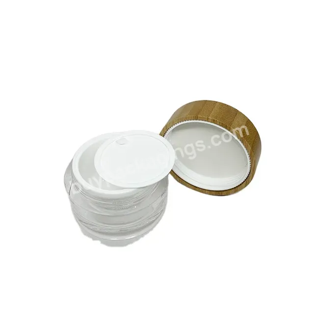 Oem Oem Bamboo Screw Lid Acrylic Cream Packaging Jar 50g 30g 20g 15g Logo Decorated Bamboo Packaging Jar