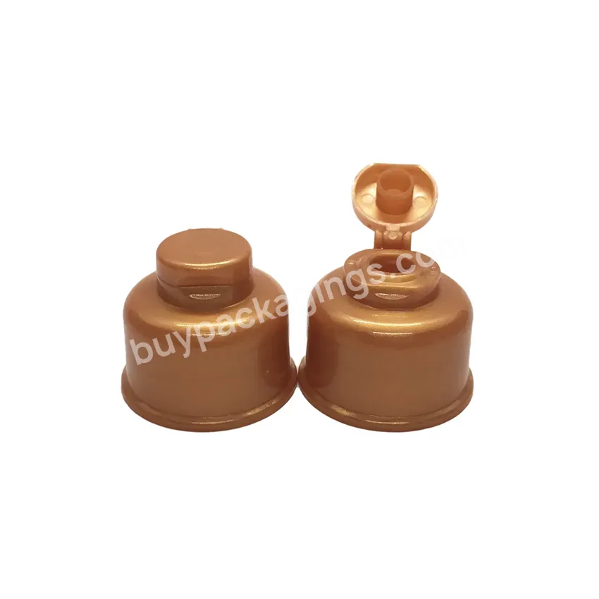 Oem Oem Brown Color Plastic Bell Flip Cap For Bottle Logo - Buy Plastic Bell Flip Cap,Bell Flip Cap 28/410,Brown Bell Cap.