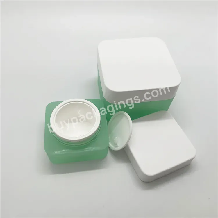 Oem Oem Cosmetic Packaging Green Frosted Makeup Jar Pump Lotion Acrylic Airless Cosmetic Bottles 15ml 30ml 50ml Manufacturer/wholesale