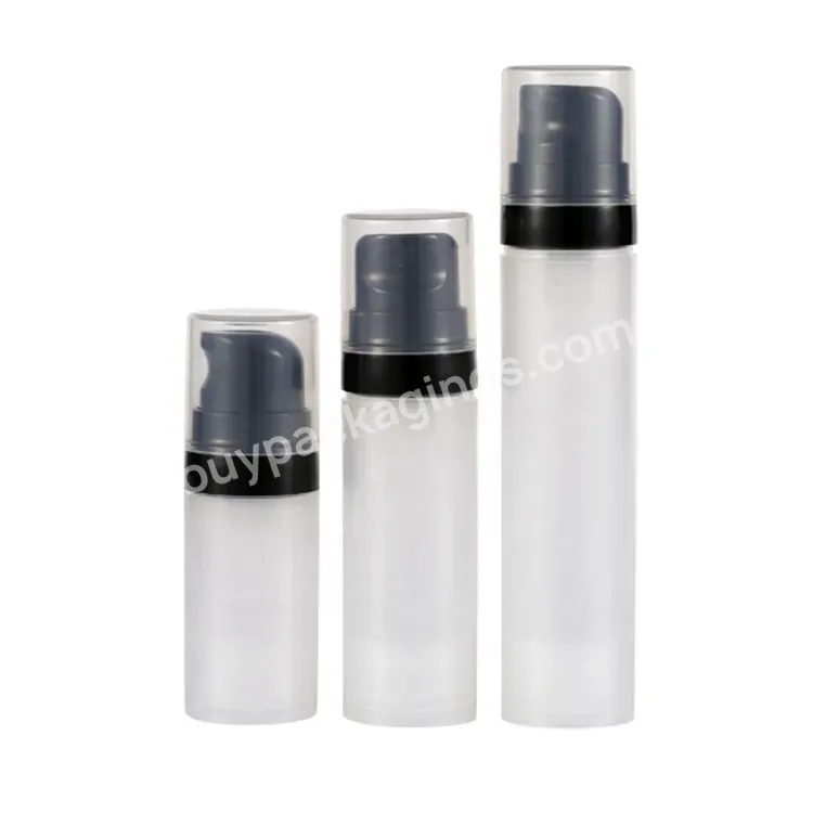 Oem Oem Custom 10ml 15ml 30ml Matte Frosted Airless Pump Bottle With Black Pump