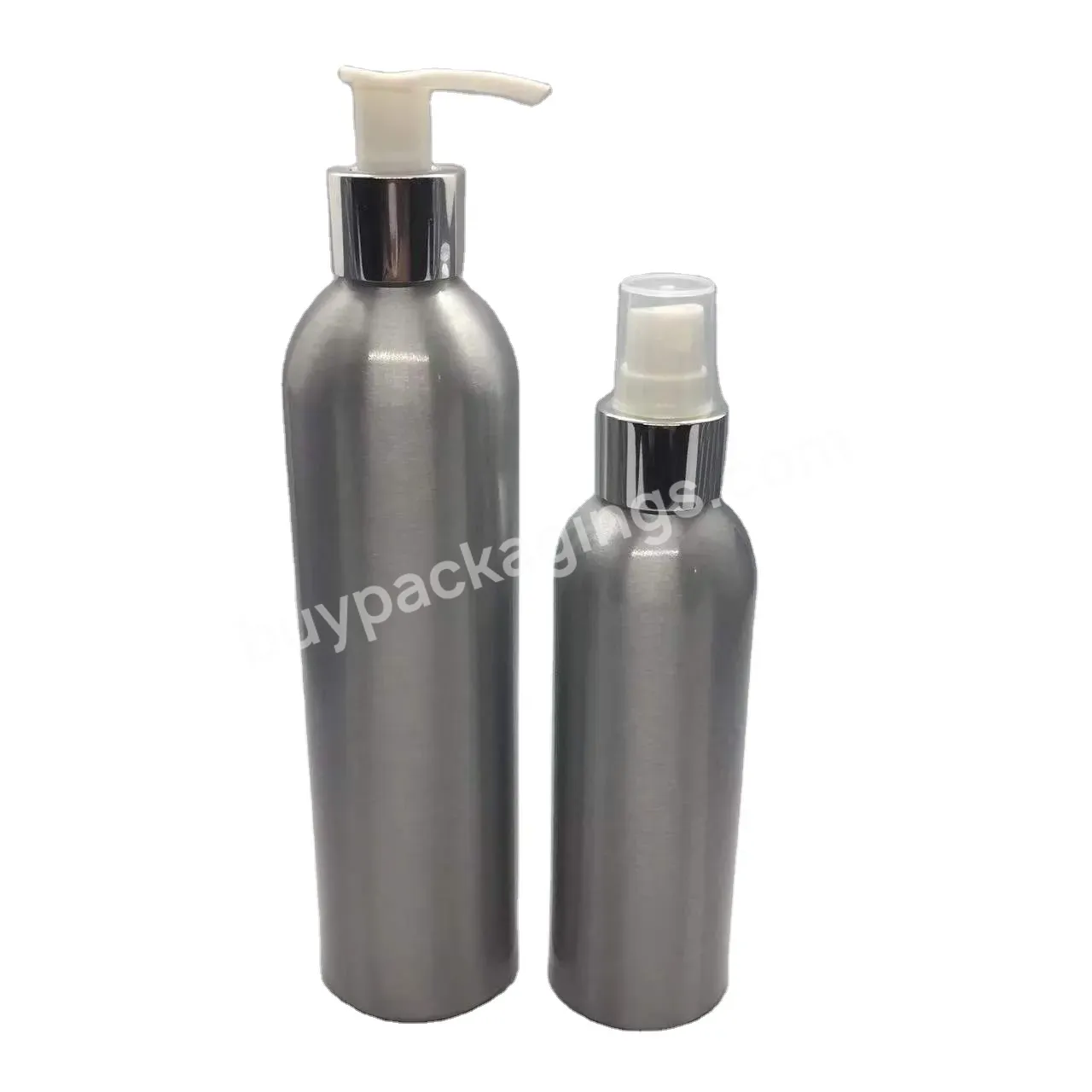 Oem Oem Custom 150ml 200ml Aluminum Silver Bottle With Silver Dispenser Pump