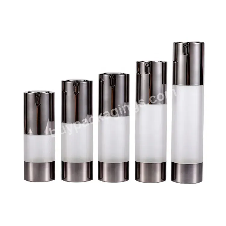 Oem Oem Custom 15/25/30/40/50ml Black Silver Aluminum Cosmetic Transparent Airless Lotion Pump Bottles