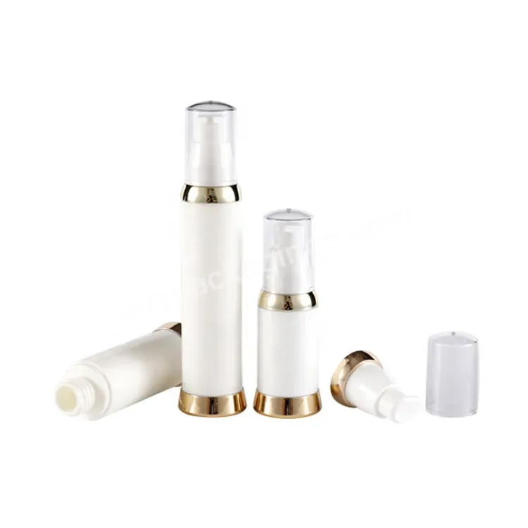 Oem Oem Custom 15/30/50ml Cosmetic White Gold Pp Plastic Airless Lotion Pump Bottles