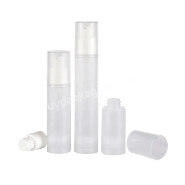 Oem Oem Custom 15/30/50ml Plastic Pp Translucent Matte Frosted Airless Pump Bottles With White Top Pump