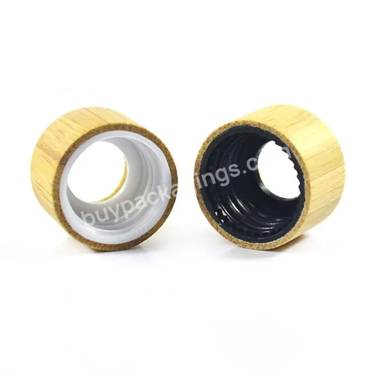 Oem Oem Custom 18/410 Plastic Dropper Cap With Bamboo Cover Bamboo Cap For Perfume Manufacturer/wholesale